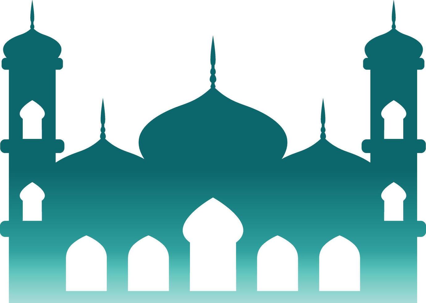 Islamic Mosque Silhouette with Gradient Color. Isolated Illustration vector