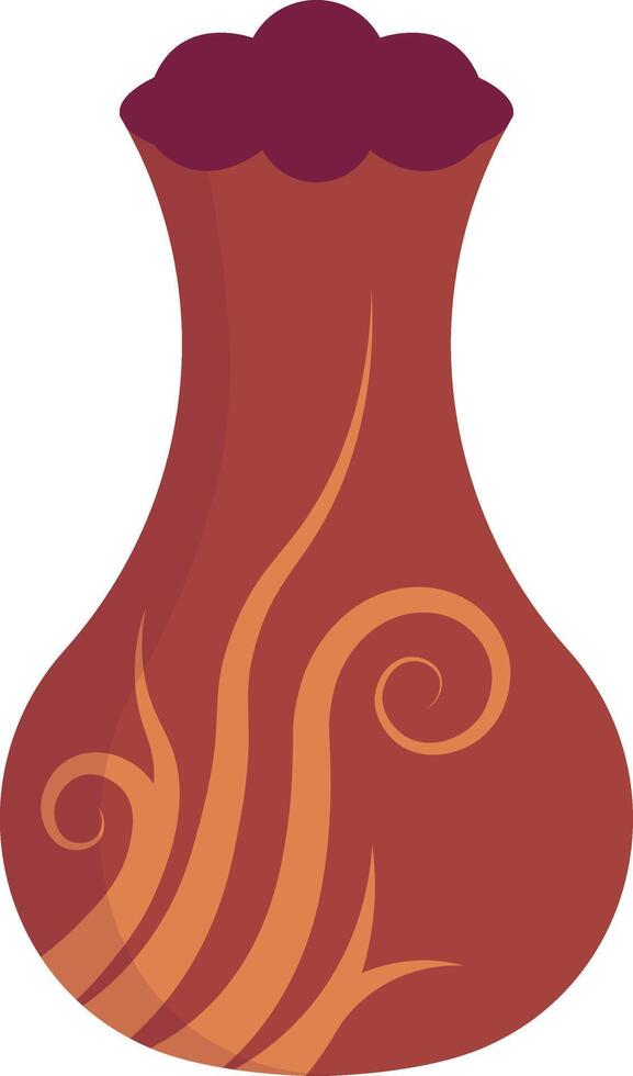 Ceramic Vase Illustration with Floral Decoration. Aesthetic Vase vector