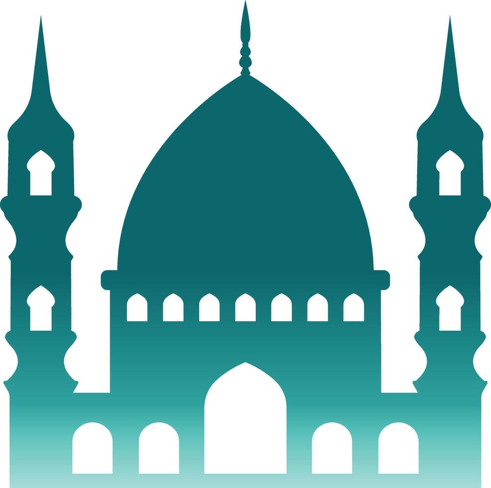Islamic Mosque Silhouette with Gradient Color. Isolated Illustration vector
