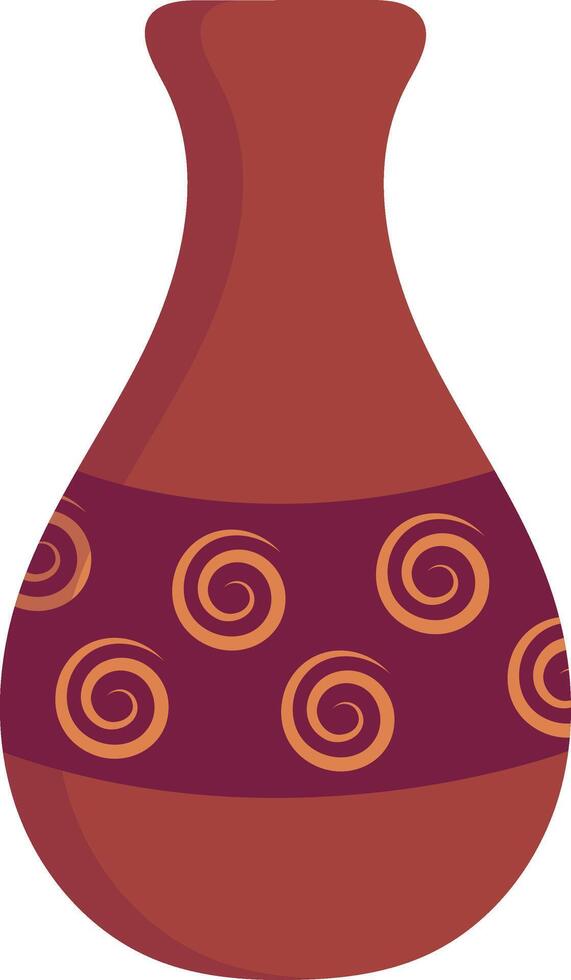 Ceramic Vase Illustration with Floral Decoration. Aesthetic Vase vector