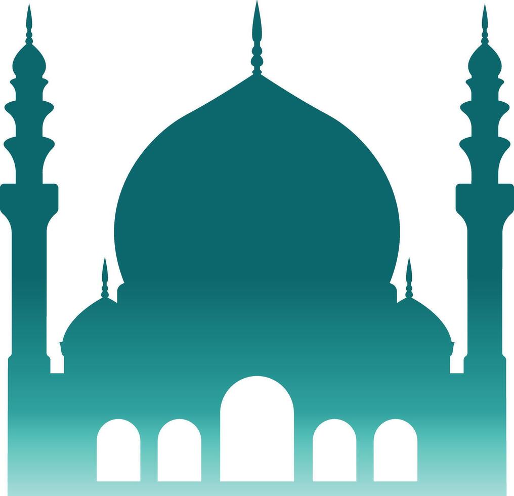 Islamic Mosque Silhouette with Gradient Color. Isolated Illustration vector