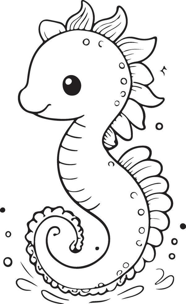 A cartoon drawing of a small sea creature with a big smile on its face vector