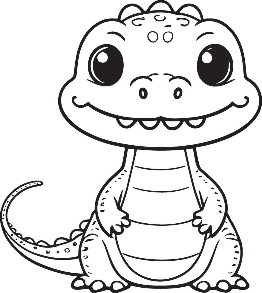 A cartoon dinosaur with a big smile on its face vector