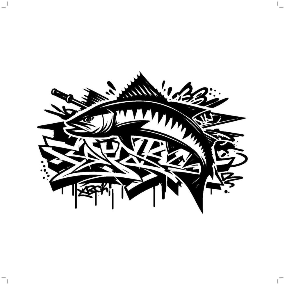 animal silhouette in graffiti tag, hip hop, street art typography illustration. vector