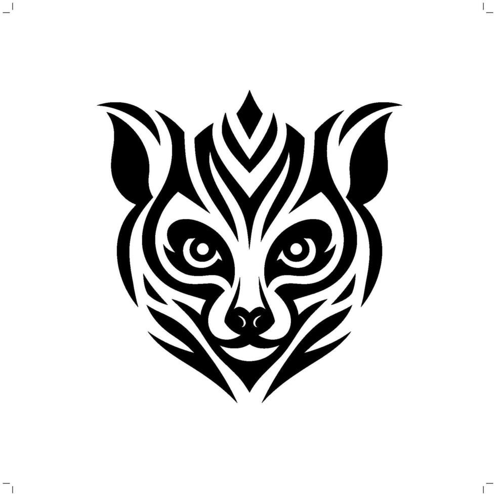 lemur monkey in modern tribal tattoo, abstract line art of animals, minimalist contour. vector