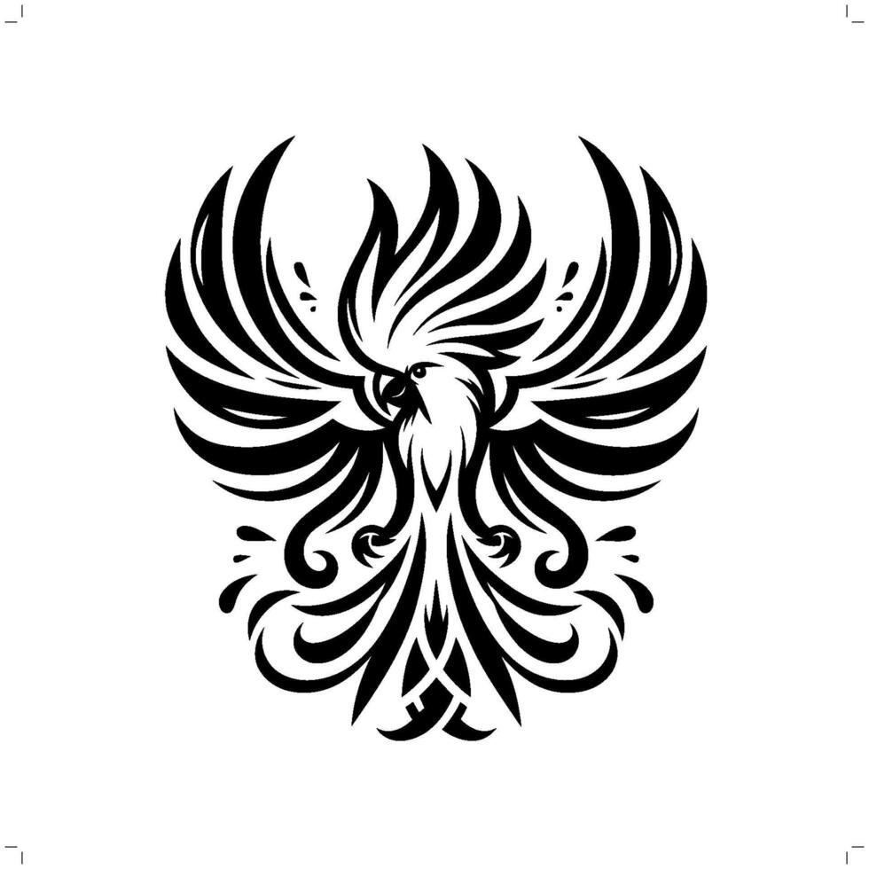 cockatoo, macaw, parrot, in modern tribal tattoo, abstract line art of animals, minimalist contour. vector