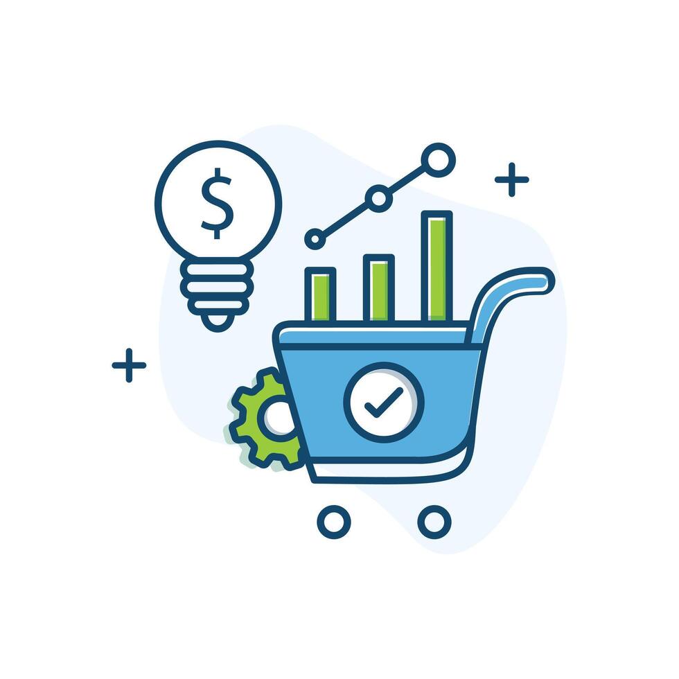 Demand Forecasting and Planning Icon Design vector