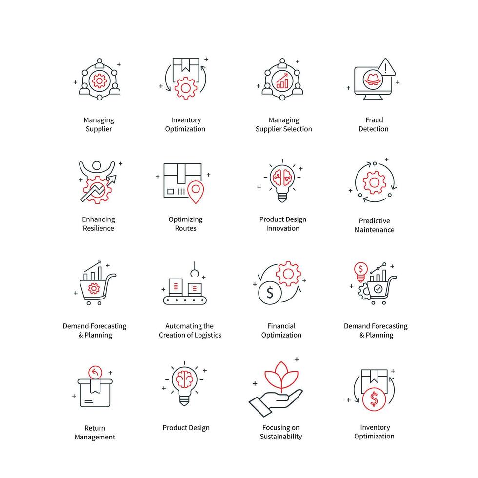 Supply Chain Icon Design Set vector