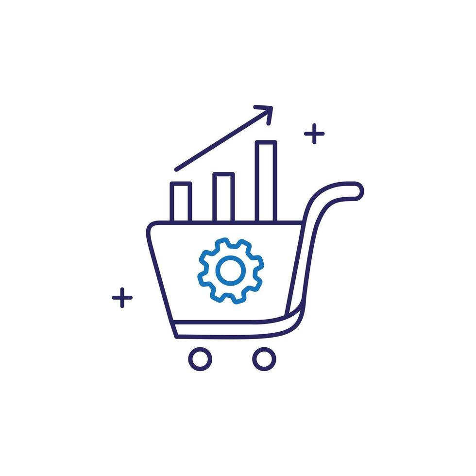 Demand Forecasting and Planning Icon Design vector