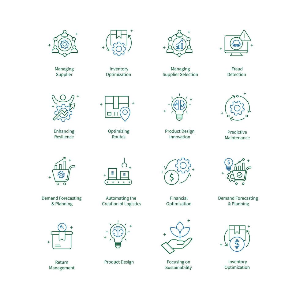 Supply Chain Icon Design Set vector