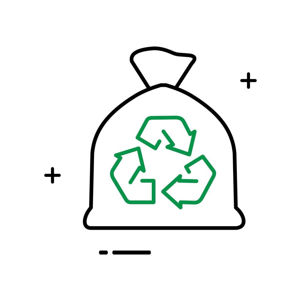 Waste Recycling Icon Showcasing the process of reusing and transforming waste materials into valuable resources. vector