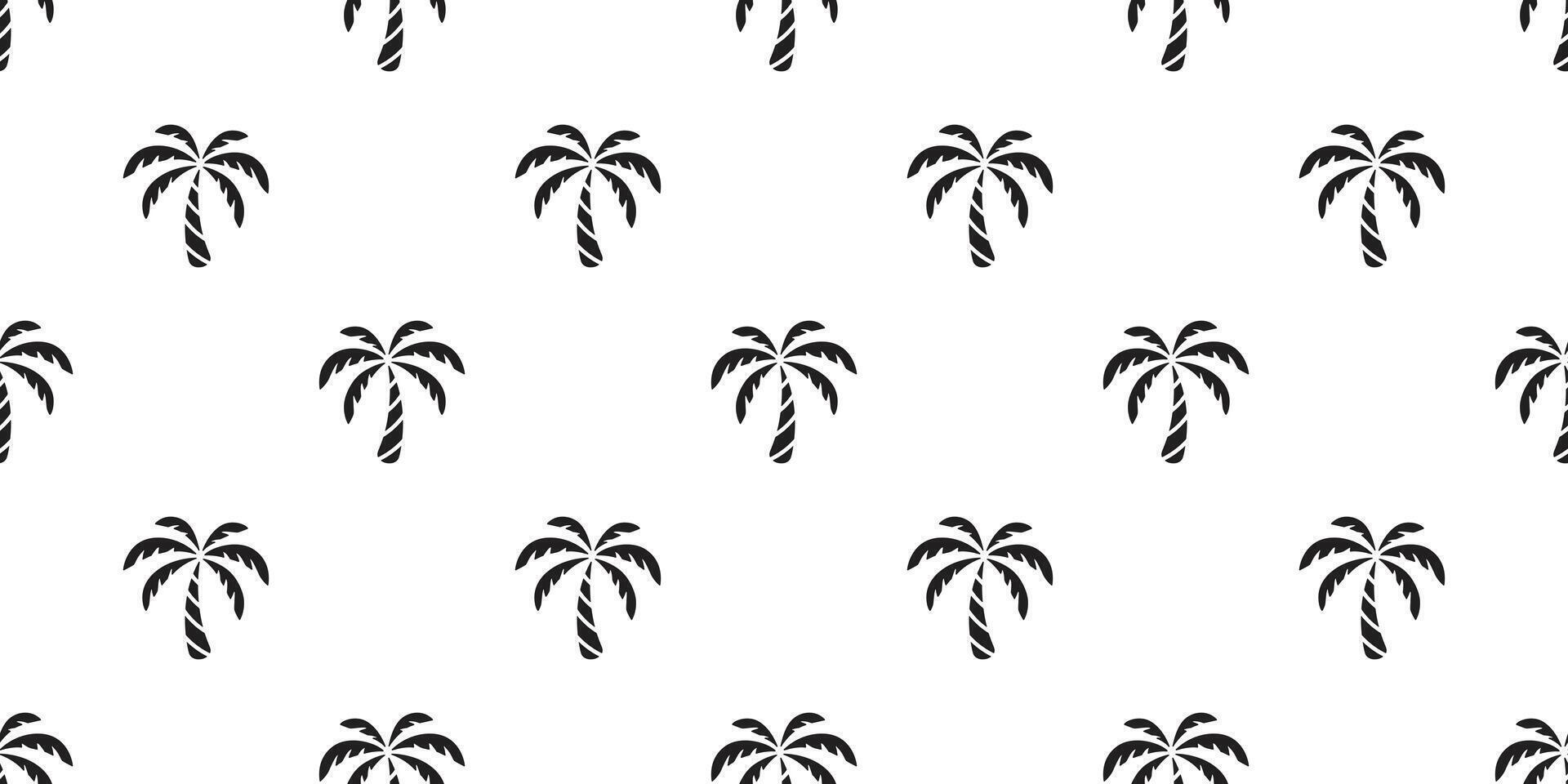 palm tree seamless pattern coconut tree island tropical summer ocean beach scarf isolated tile background repeat wallpaper cartoon white illustration design vector