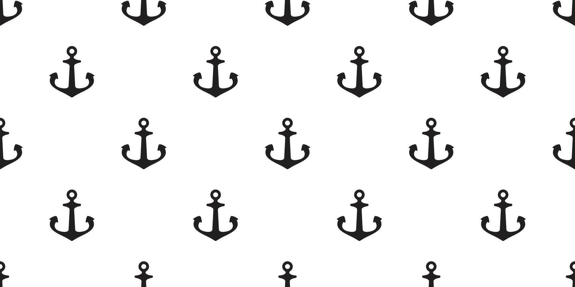Anchor seamless pattern boat helm pirate maritime Nautical scarf isolated ocean sea repeat wallpaper tile background illustration simple design vector