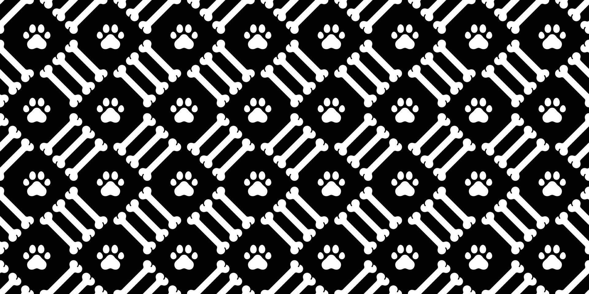 dog bone seamless pattern paw footprint checked french bulldog puppy pet cartoon repeat wallpaper tile background scarf isolated doodle illustration design vector