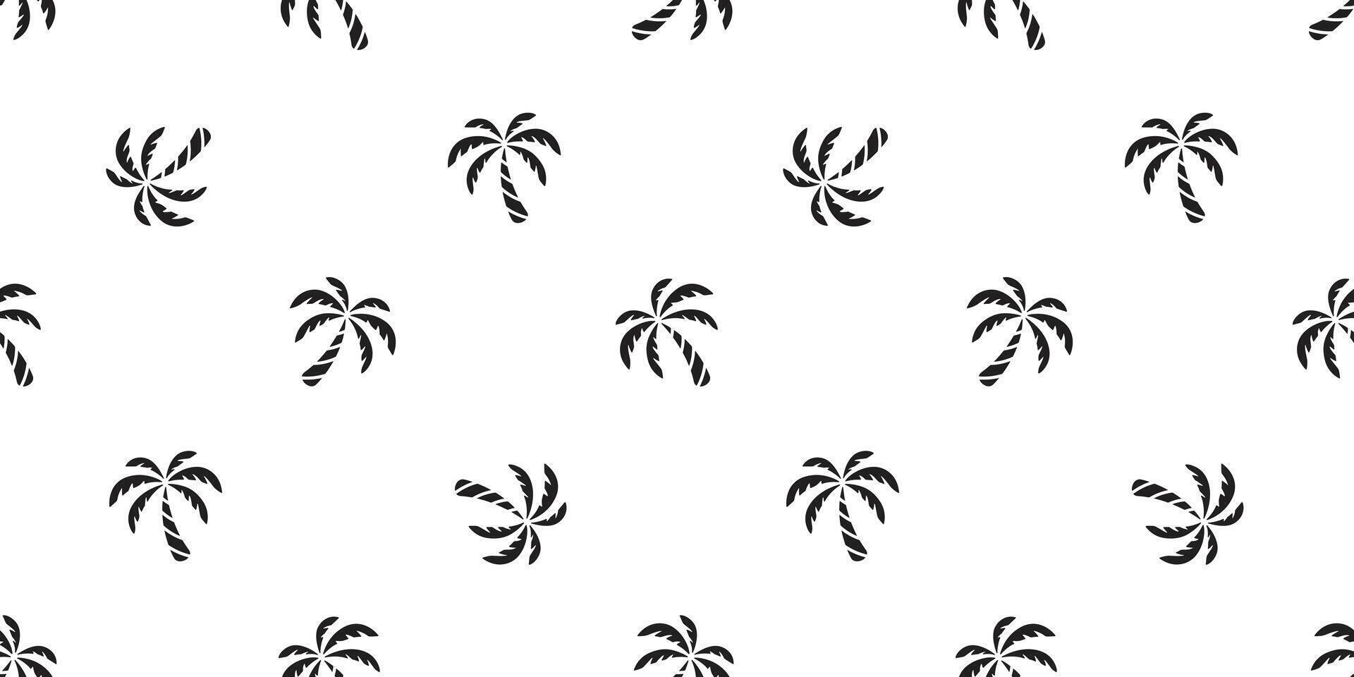 palm tree seamless pattern coconut tree island tropical summer ocean beach scarf isolated tile background repeat wallpaper cartoon white illustration doodle design vector