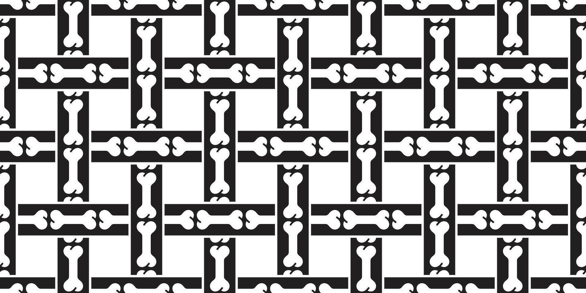 dog bone seamless pattern checked footprint paw french bulldog puppy pet cartoon skeleton halloween tile background scarf isolated repeat wallpaper doodle illustration design white vector