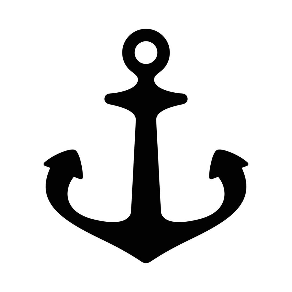 ancla icono logo timón barco símbolo pirata náutico marítimo dibujos animados ilustración garabatear sencillo gráfico diseño vector
