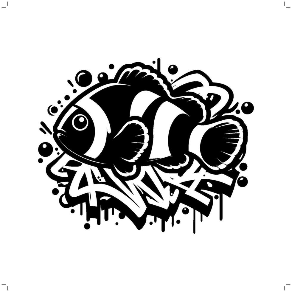 animal silhouette in graffiti tag, hip hop, street art typography illustration. vector