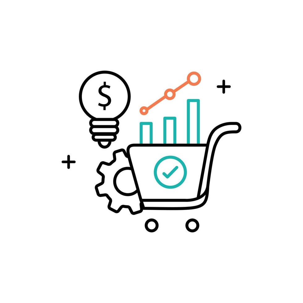 Demand Forecasting and Planning Icon Design vector