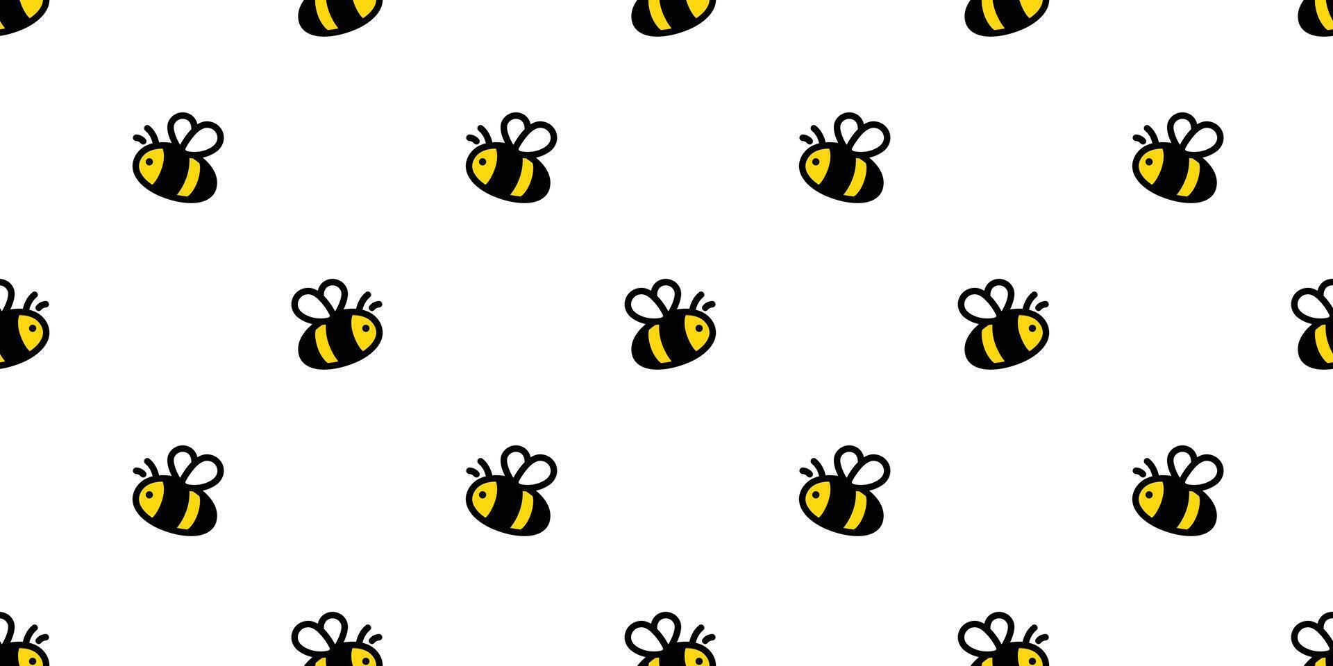 miel abeja sin costura modelo panal dibujos animados repetir antecedentes loseta fondo de pantalla ilustración bufanda aislado garabatear textil diseño vector