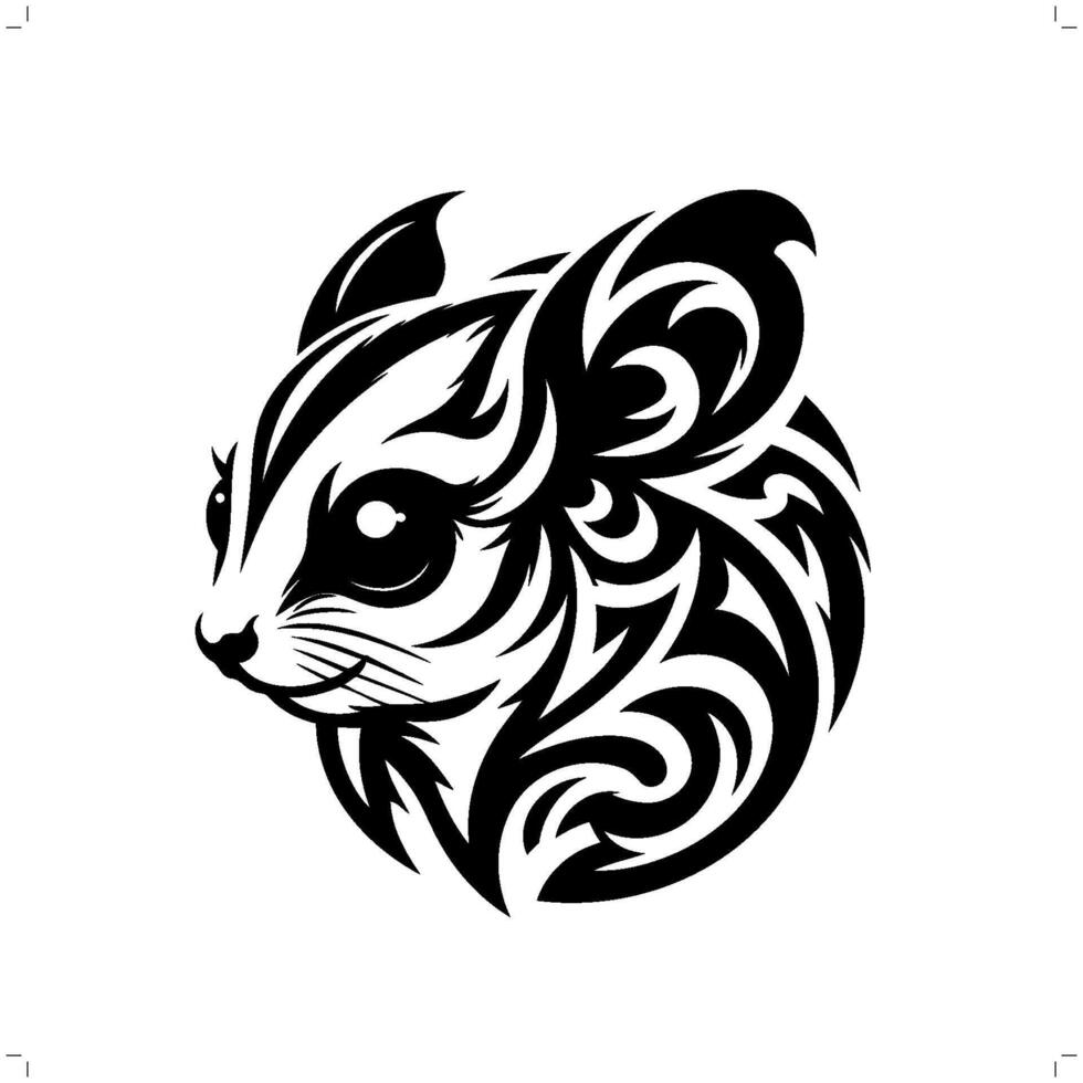 azúcar planeador en moderno tribal tatuaje, resumen línea Arte de animales, minimalista contorno. vector