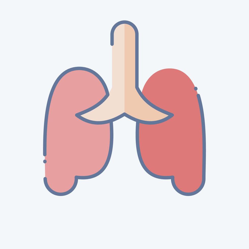 Icon Pulmonology. related to Medical Specialties symbol. doodle style. simple design illustration vector