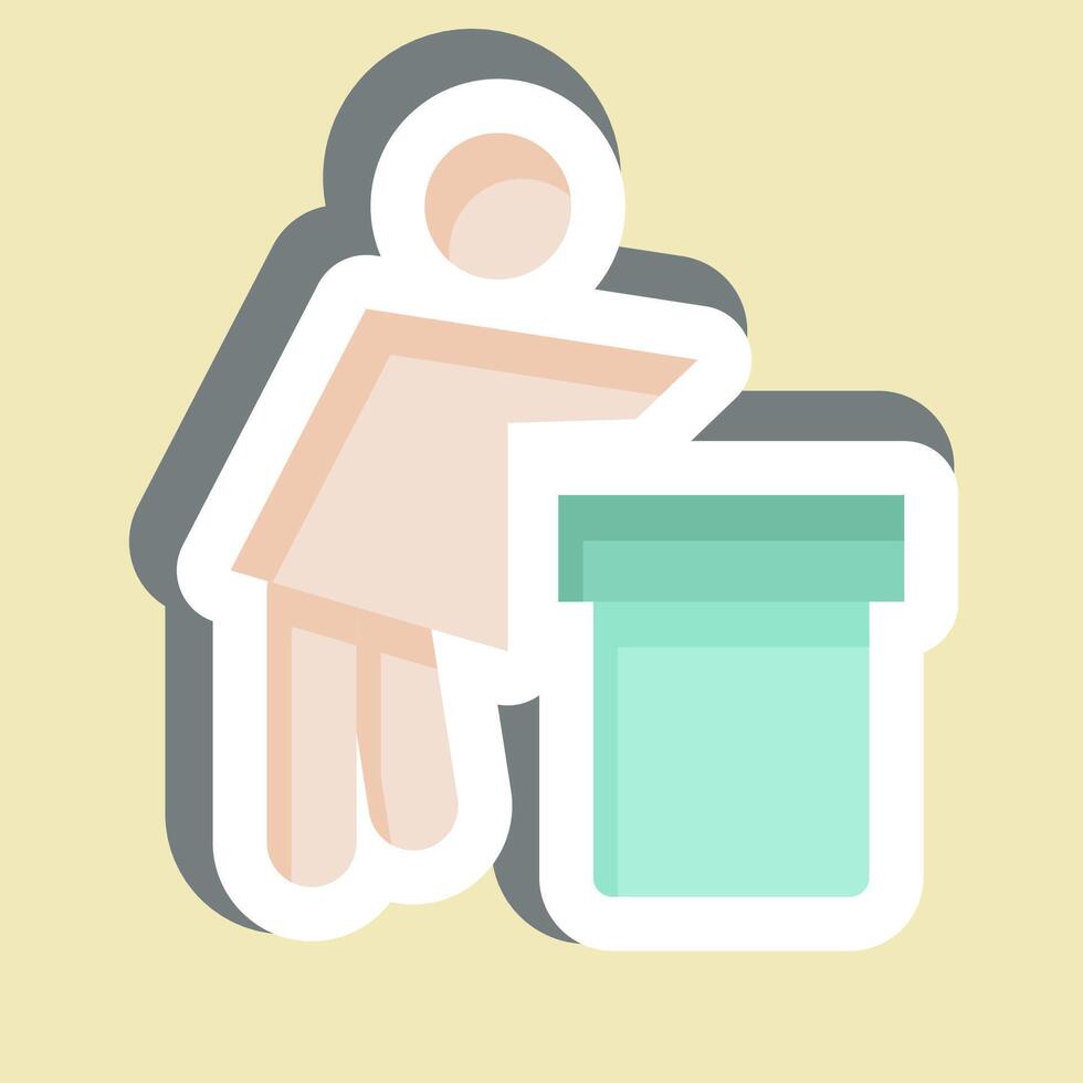 Sticker Recycling Center. related to Recycling symbol. simple design illustration vector