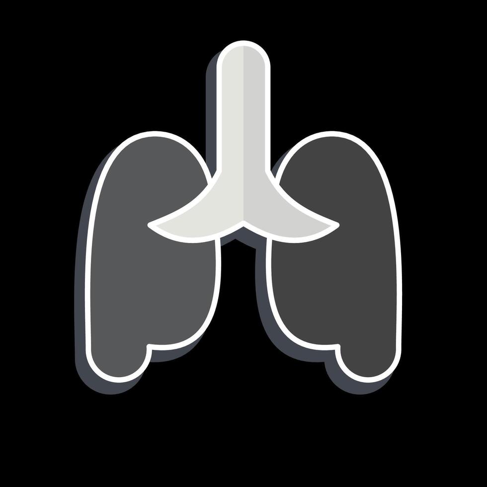 Icon Pulmonology. related to Medical Specialties symbol. glossy style. simple design illustration vector