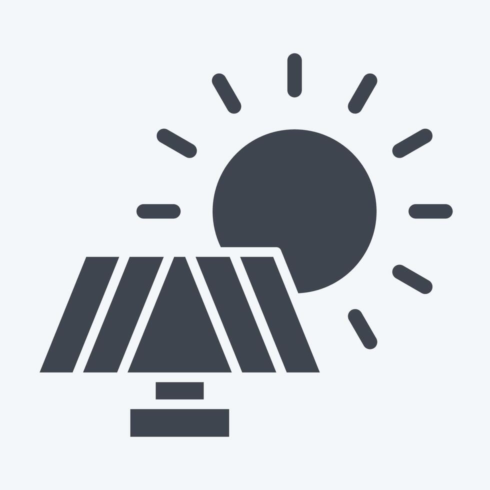 Icon Solar Panel. related to Recycling symbol. glyph style. simple design illustration vector