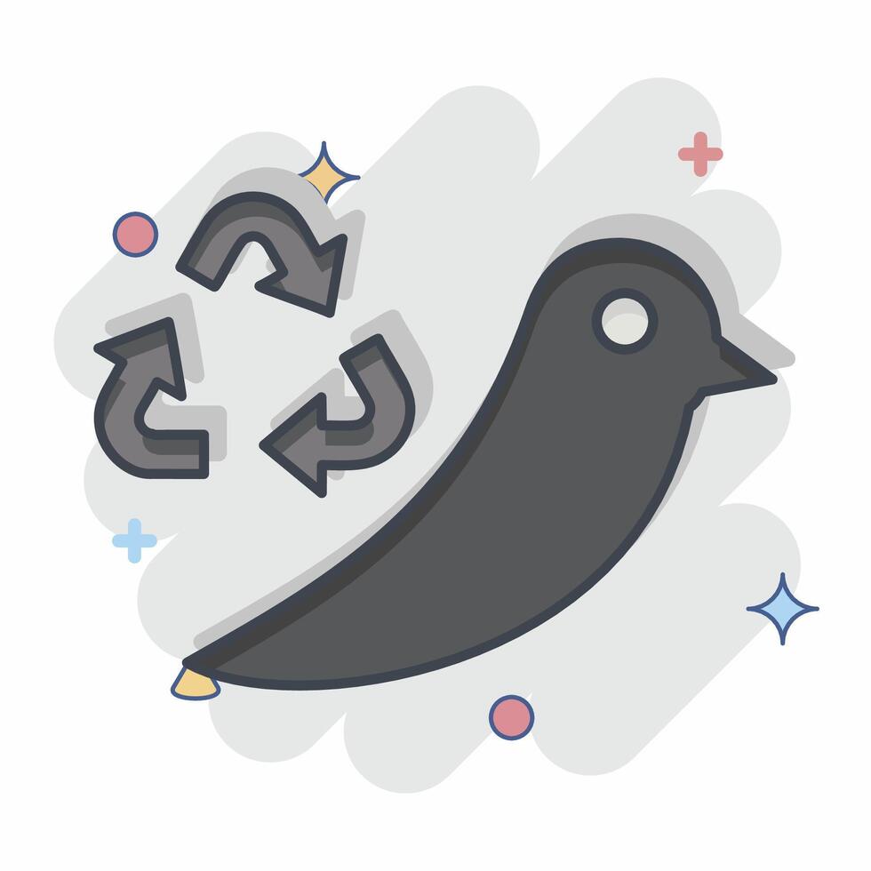 Icon Go Green. related to Recycling symbol. comic style. simple design illustration vector