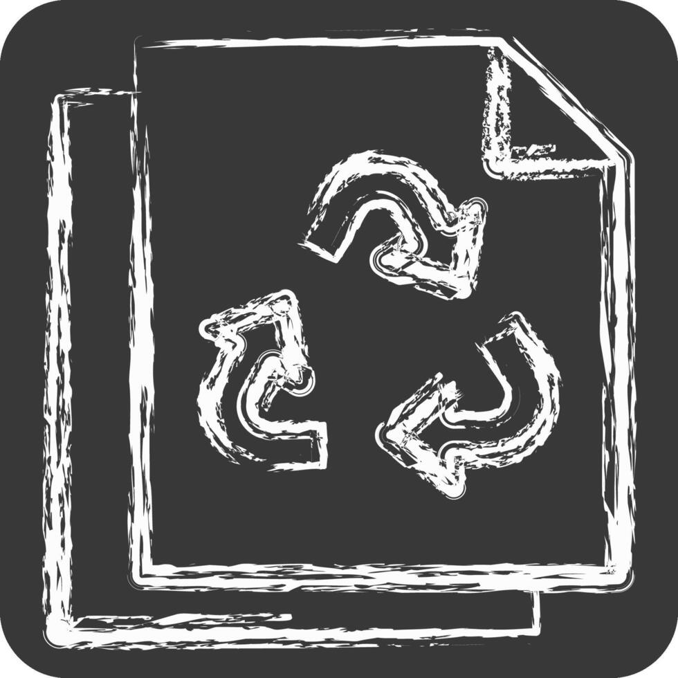 Icon Paper Recycling. related to Recycling symbol. chalk Style. simple design illustration vector