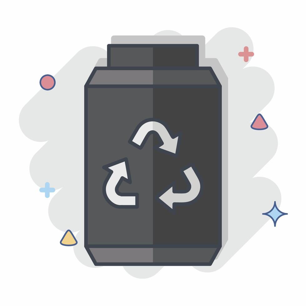 Icon Metal. related to Recycling symbol. comic style. simple design illustration vector