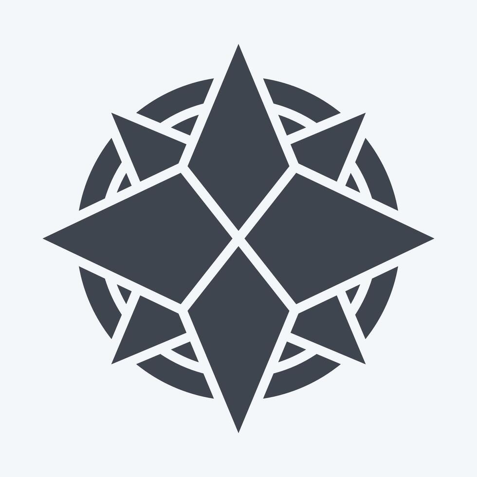 Icon Wind Rose. related to Navigation symbol. glyph style. simple design illustration vector