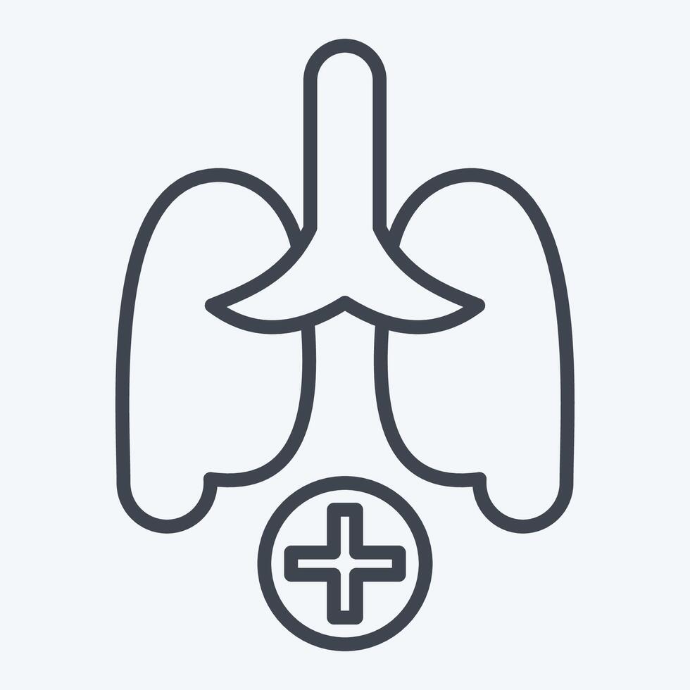 Icon Pulmonology 2. related to Medical Specialties symbol. line style. simple design illustration vector