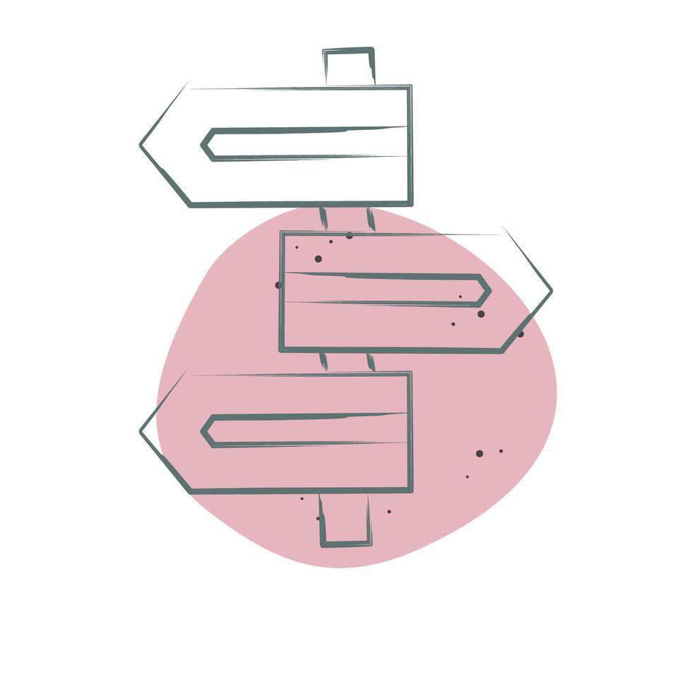 Icon Direction Sign. related to Navigation symbol. Color Spot Style. simple design illustration vector