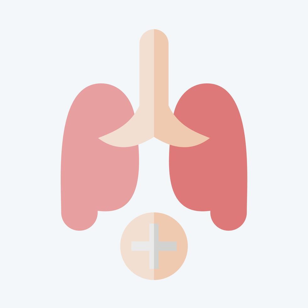 Icon Pulmonology 2. related to Medical Specialties symbol. flat style. simple design illustration vector