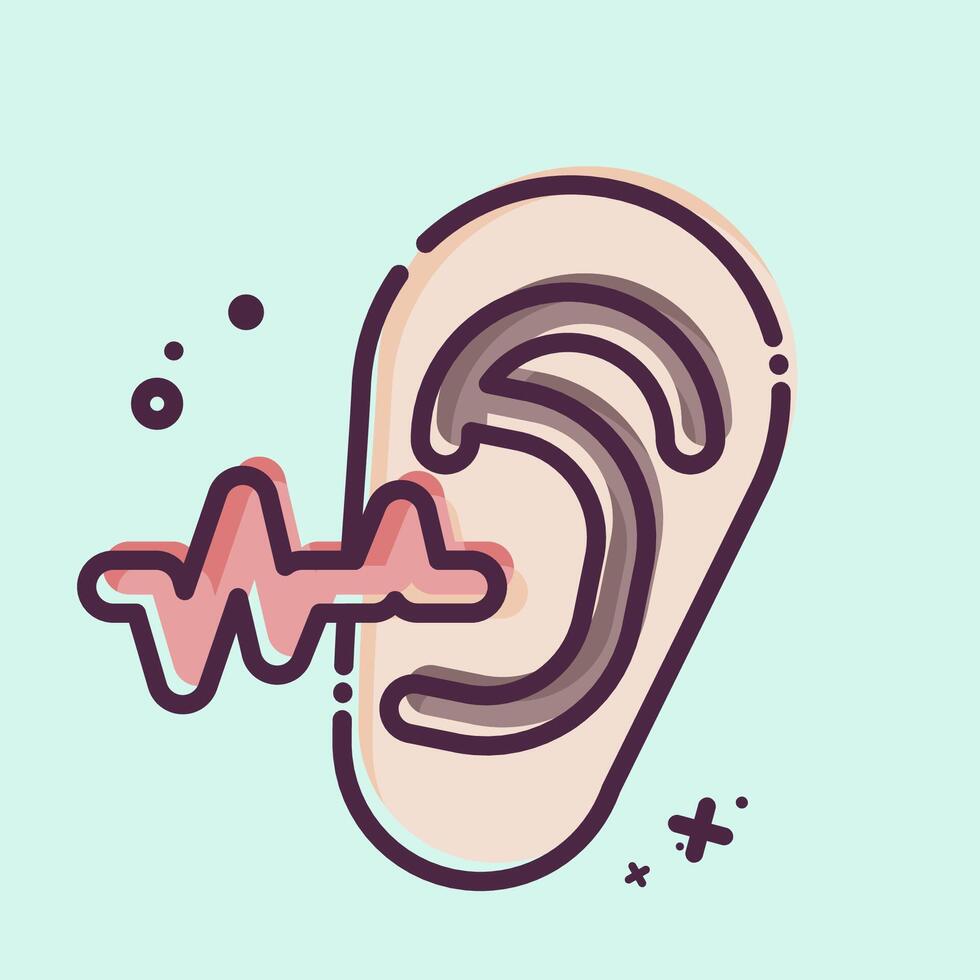 Icon Ear Examination. related to Medical Specialties symbol. MBE style. simple design illustration vector