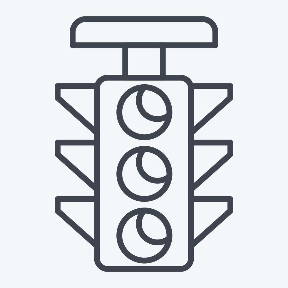 Icon Traffic Light. related to Navigation symbol. line style. simple design illustration vector