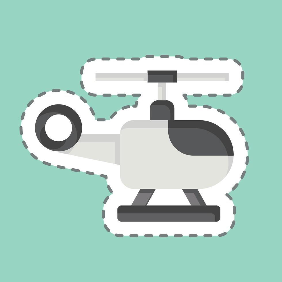 Sticker line cut Helicopter. related to Navigation symbol. simple design illustration vector
