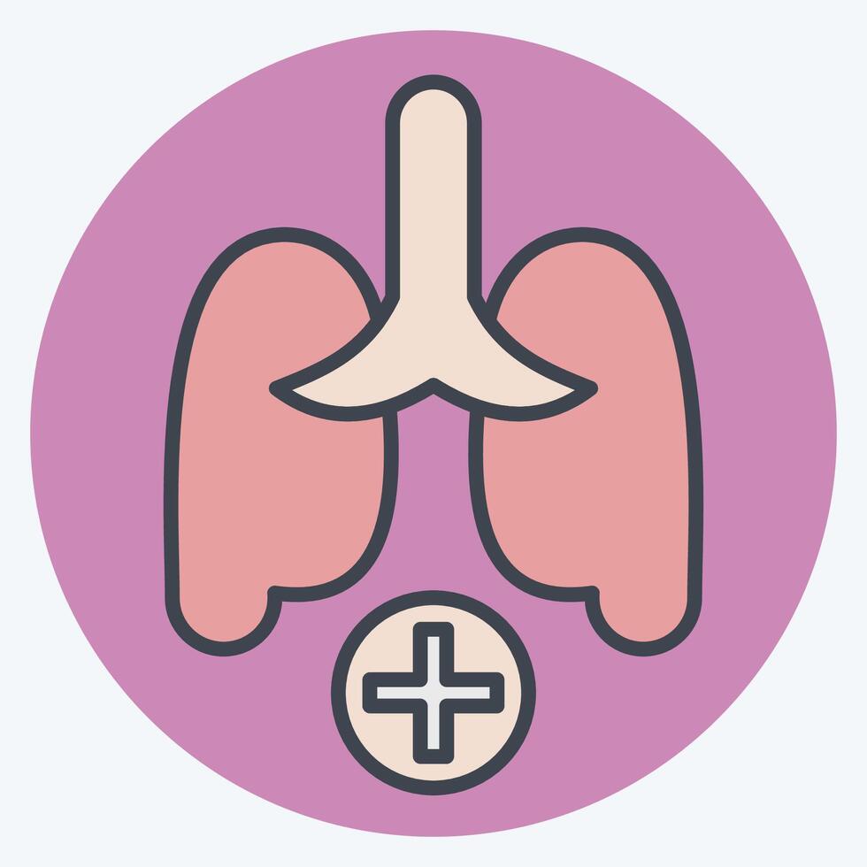 Icon Pulmonology 2. related to Medical Specialties symbol. color mate style. simple design illustration vector