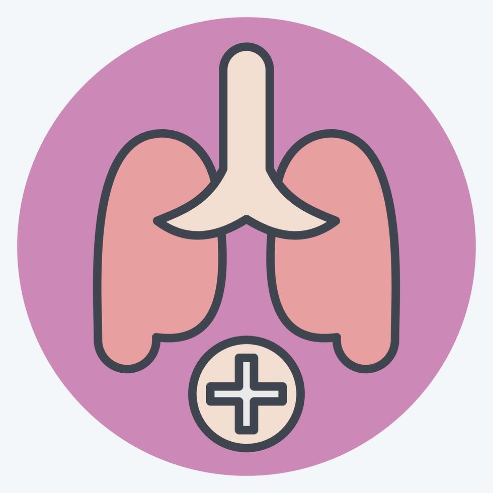 Icon Pulmonology 2. related to Medical Specialties symbol. color mate style. simple design illustration vector