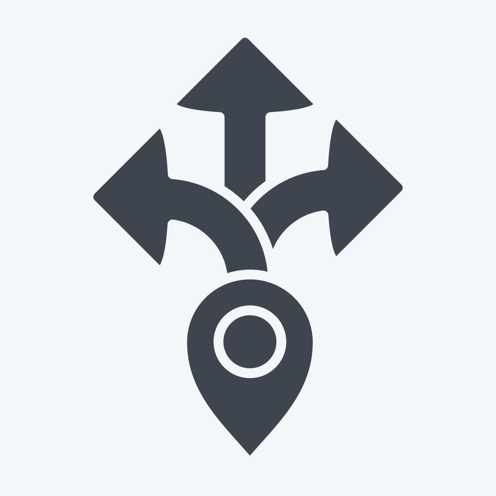 Icon Direction. related to Navigation symbol. glyph style. simple design illustration vector