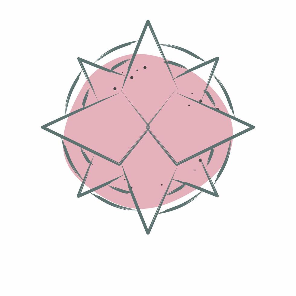 Icon Wind Rose. related to Navigation symbol. Color Spot Style. simple design illustration vector