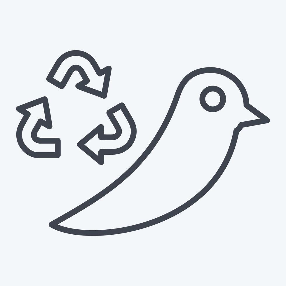 Icon Go Green. related to Recycling symbol. line style. simple design illustration vector