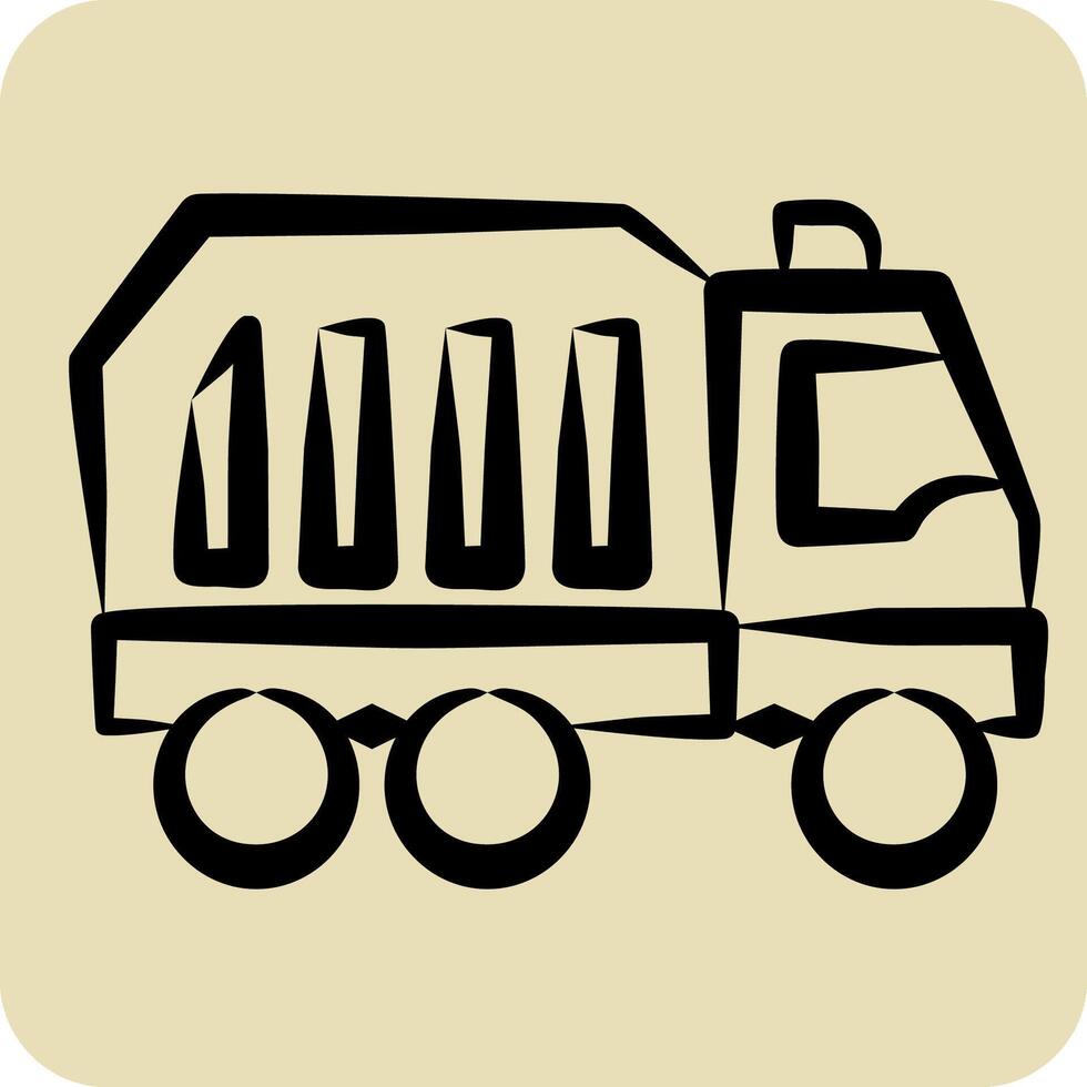 Icon Waste Management. related to Recycling symbol. hand drawn style. simple design illustration vector