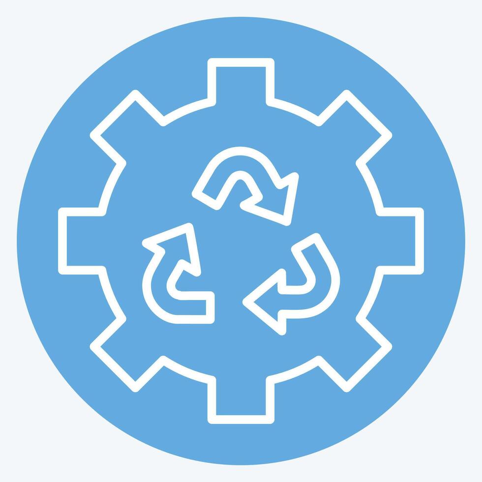 Icon Sustainable Technology. related to Recycling symbol. blue eyes style. simple design illustration vector