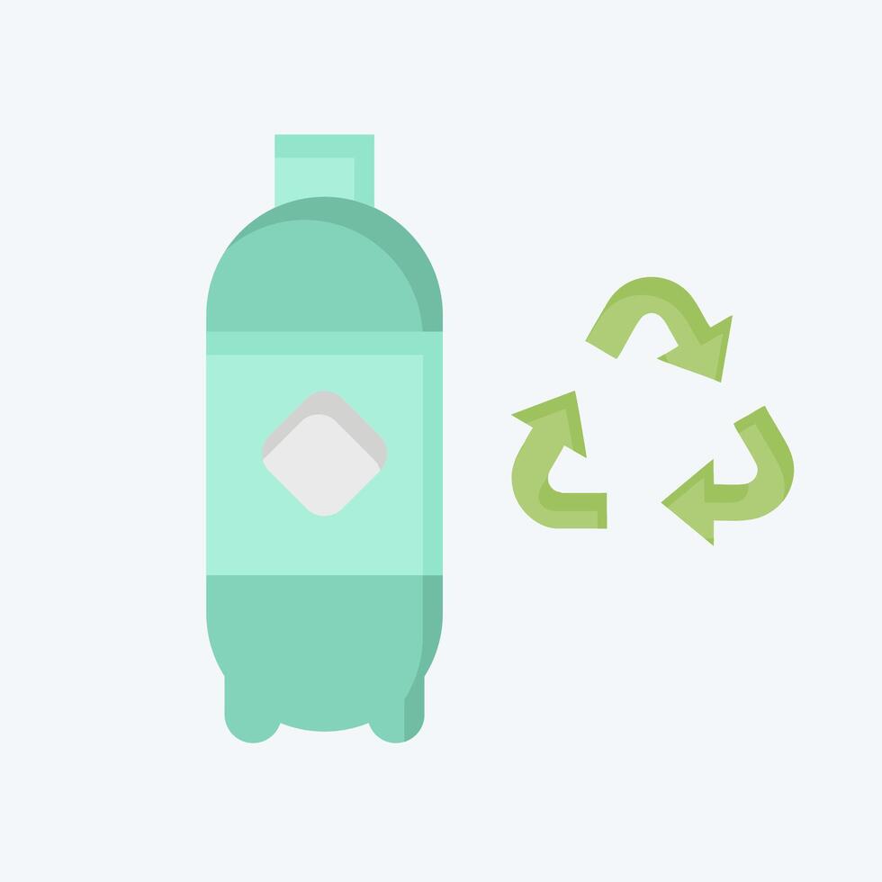 icono el plastico reciclaje. relacionado a reciclaje símbolo. plano estilo. sencillo diseño ilustración vector