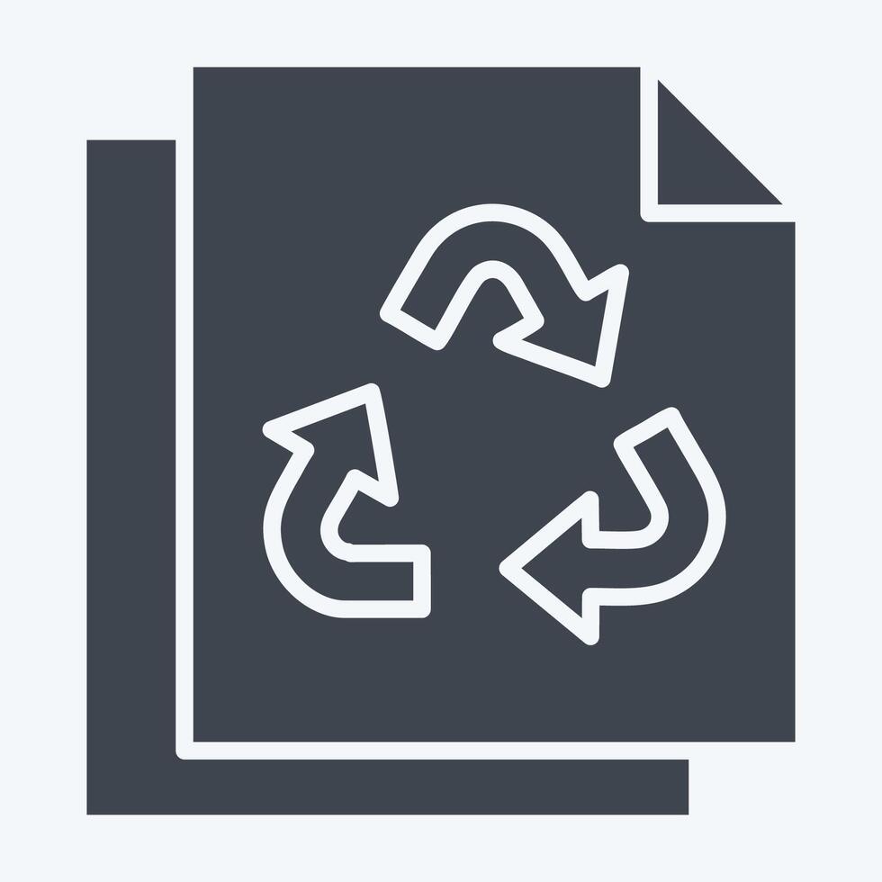Icon Paper Recycling. related to Recycling symbol. glyph style. simple design illustration vector