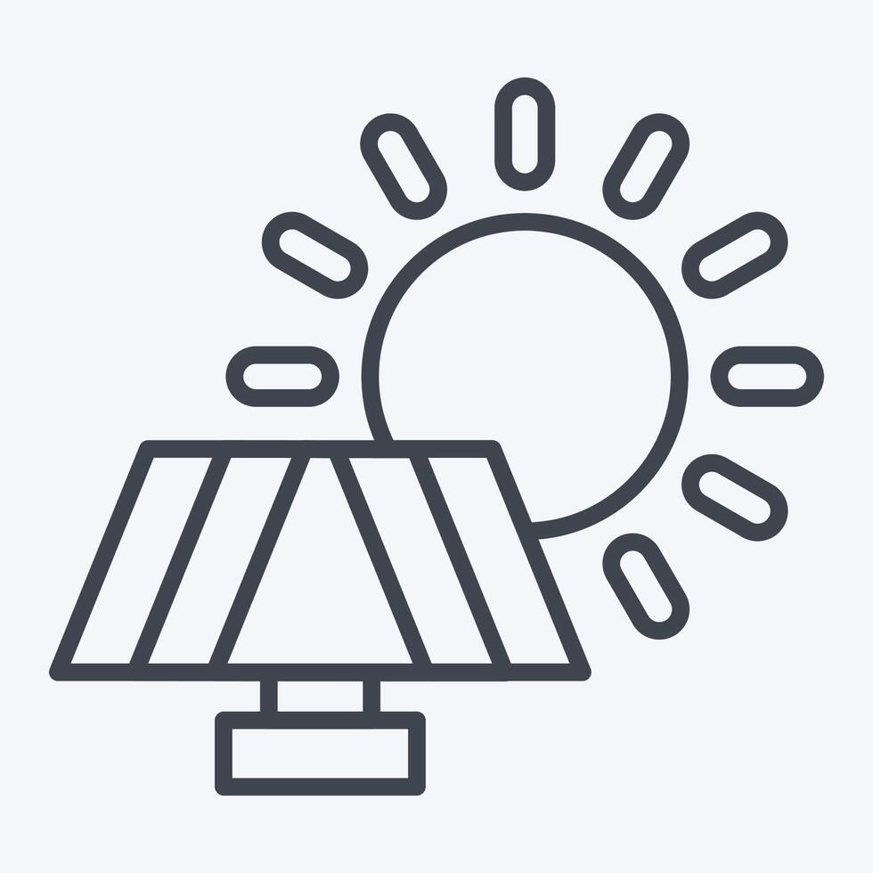 Icon Solar Panel. related to Recycling symbol. line style. simple design illustration vector