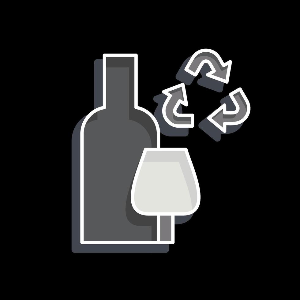 Icon Glass Recycling. related to Recycling symbol. glossy style. simple design illustration vector